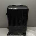 MYBOX 2 Piece Luggage Set with 20" Carry On & 12" Travel Case, PC Hard Shell Suitcase with Spinner Wheels, USB Port, Cup Holder, Side Hook, Waterproof & Scratch-Resistant, Airline Approved, Black