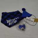 ADOGGYGO Dog Birthday Party Supplies, Multi Size Offered, Blue Birthday Boy Dog Bandana, Pet Party Hat with Numbers Bow for  Large Pets (Large)