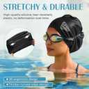 4 x Large Swimming Cap, Suitable for Men and Women, Specially Designed Swimming Cap, Suitable for Very Long and Thick Curly Hair and Braids, Keep Hair Dry (Black)