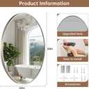 Oval Wall Mirror, 22"x30" Brushed Nickel Vanity Mirror, Bathroom Mirror of Metal Frame, Home Decorative Wall Mounted Mirror for Bathroom, Living Room, Entryway, Vanity