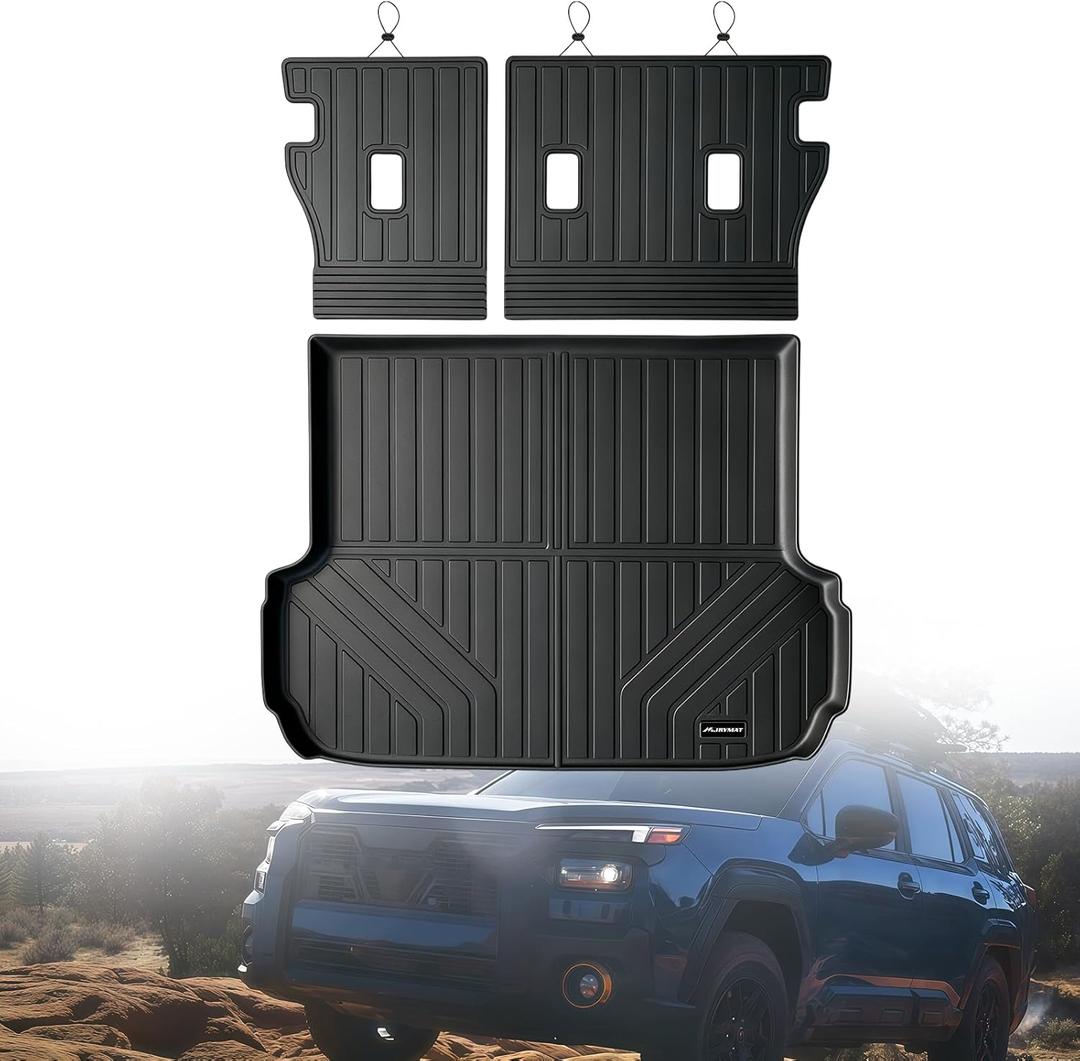 Cargo Mat for 2020-2025 2026 Subaru Outback & Backrest Mat,TPE All Weather Protection Trunk Mat Covering The Backrest Mat with Velcro Fastener Accessories,Black