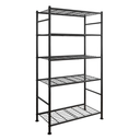 Sakugi Storage Shelves - 5 Tier Shelf Organizer, Heavy Duty Garage Shelving Unit with Leveling Feet, Stable Metal Shelves Organizer for Pantry, Kitchen and Closet, 33.0" W x 12.6" D x 72.0" H, Black