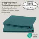 Soft Natural 100% Cotton Sateen Standard Size Pillow Cases, 2-Pack, Teal, Standard / Queen