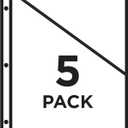 3 x Avery Binder Pockets for 3 Ring Binders, Clear, for 8.5" x 11" Documents, Acid-Free and Archival-Safe, 5 Binder Folders Total (75243)