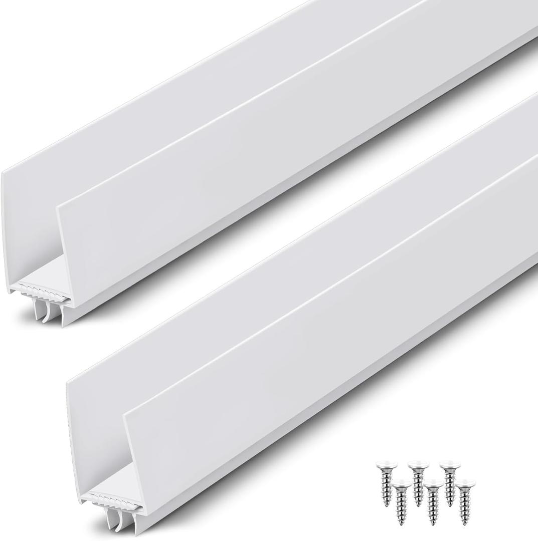 Pickmesh 2 Pcs 36 Inch Adjustable Storm Door Bottom Sweep for Door Seal 1 to 1-2/5 inch Replacement Parts Under Draft Stopper Weather Stripping Threshold Seal (White)