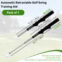 Retractable Golf Swing Training Aid - Golf Swing Trainer, Portable Grip Trainer with Click Feedback for Chipping Hitting, Ideal for Beginners, Indoor & Outdoor Practice, Black