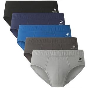 Beverly Hills Polo Club mens Beverly Hills Polo Club Men's 5 Pack Low Rise Brief (Medium, Navy, Dark Shadow, Grey, Bright Blue, Black)