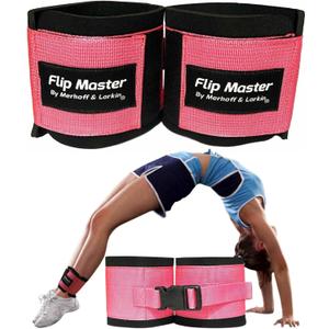 Flip Master Ankle Straps Tumbling Trainer | Gymnastics & Cheerleading Equipment For Back Flip/Tuck & Handspring Form | Adjustable Bands for Girls, Boys & Adults | For Cheer, Dance & Gymnastic Practice