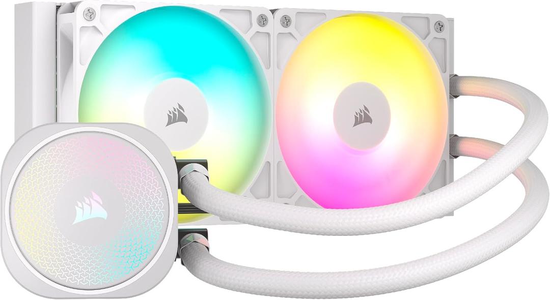 CORSAIR Nautilus 240 RS ARGB Liquid CPU Cooler  240mm AIO  Low-Noise  Direct Motherboard Connection  Daisy-Chain  Intel LGA 1851/1700, AMD AM5/AM4  2X RS120 ARGB Fans Included  White