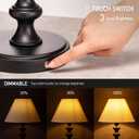 O'Bright Ember Rechargeable Table Lamp (Black_Baluster) 7"D x 7"W x 20.5"H