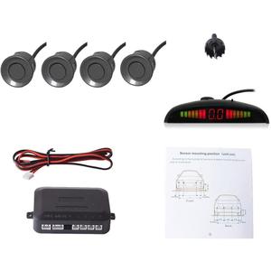 EKYLIN Car Auto Vehicle Reverse Backup Radar System with 4 Parking Sensors Distance Detection + LED Distance Display + Sound Warning (Gray Color)