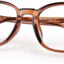 TR90 Blue Light Glasses for Women Men, Classic Double Metal Computer Glasses Anti Glare (Brown)