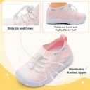 FEETCITY Toddler Slip On Shoes Boys Girls Wide Toddler Tennis Shoes Sports Walking Sneakers (7.5 Toddler, White Pink)