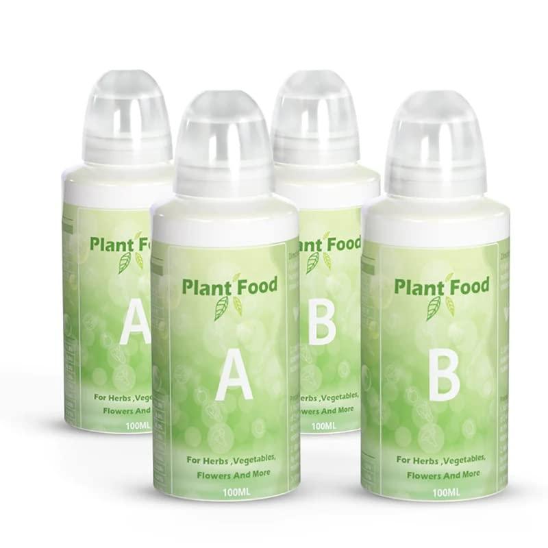 Plant Food A & B Hydroponics Nutrients, Indoor Plant Fertilizer Foodfor Hydroponics Growing System, Vegetable Fertilizer, Hydroponics Supplies, 2 Bottles 100ml A Solution and 100ml B Solution