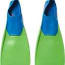 Sporti Adult-Kids Swim Fins for Pool Lap Swimming - Long Floating Fins for Swimming & Snorkeling - Swim Flippers for Training (Youth 4-5 / W 6, Lime-Green-Blue