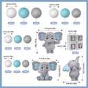 28 Pcs Elephant Cake Topper Balls Cake Decorations DIY Cake Topper for Boy Girl Birthday Party Decorations (Blue)