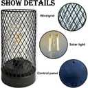 Solar Lanterns Outdoor Waterproof Lights Garden Decorations, Black Metal Lantern Decor,Solar Powered LED Lamp for Patio Tabletop Porch Deck Yard (8.2(1pcs))