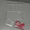 Index Card Holder Clear Acrylic Card Organizer for Desk File Note Holders, 4 Divider Holds 600 Cards(3 x 5 Inch)