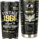 60th Birthday Gifts for Men Women - 1966 60th Birthday Decorations Gifts for Her Him Turning 60 Year Old Gift Ideas - Funny 60 Bday Gift for Mom, Dad, Wife, Husband - 20 Oz Tumbler