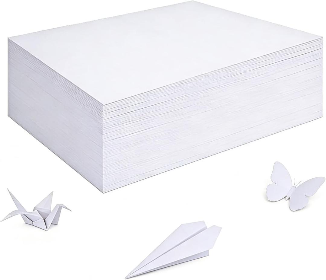 200 Sheets White Paper for Wrapping Gifts Bouquet 12”x 17”Construction Paper for Art Craft Drawing Supplies Kraft Sheets for Packing Moving Shipping