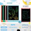 FLUESTON LCD Writing Tablet for Kids, 10 Inch Doodle Board, Colorful Drawing Pad for Toddler, Educational Travel Toy Gifts for 3-8 Year Old Girls Boys, Erase Lock Writing Board