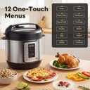 DUMOS Electric Pressure Cooker 16-in-1, 8QT Programmable Multi Cooker with 12 One-Touch Presets, Soup Steam Yogurt and More, Ceramic Inner Pot Delay Start & Keep Warm, Includes Recipe Guide, Silver