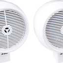 Pyle Bluetooth Waterproof Off-Road Speakers - 8 300W 2-Way Marine Wakeboard Tower Sound System w/LED Light, Full Range Outdoor Stereo Speaker for Car ATV UTV, Jeep, Boat, Includes Brackets (White)