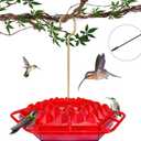 Hummingbird Feeders for Outdoors,Hanging Ant and Bee Proof,30 Feeding Ports Shirem Hummingbird Feeder,Built-in Ant Moat,Easy to Fill and Clean,14 Ounces (1 Pack)