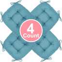 Chair Cushion, Chair Cushions for Dining Chairs, Chair Pads and Mat with Ties for Indoor Kitchen Seat and Desk (Teal, 4 Count - 17 x 16 in)