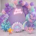 5 Pcs Laser Under the Sea Party Decorations Mermaid Birthday Decorations