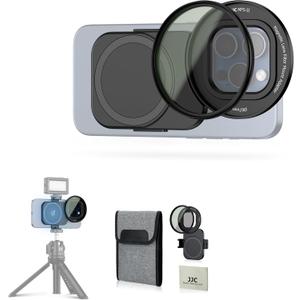 JJC 67mm CPL Filter for iPhone, Magnetic Circiular Polarizer Lens Filter Adapter Kit Compatible with iPhone 16 15 14 Pro Max Plus with 1/4 Screw & Shoe Mount for Vlogging Video Recording TikTok