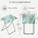 TV Trays Table Set of 2 Portable Folding TV Tray Table TV Dinner Tray with Sturdy MDF, Small Folding Tables with Phone & Tablet Slot, No Assembly Required, 15 x 18.9 x 25.6 in (Sea Blue Marble, 2Pcs)