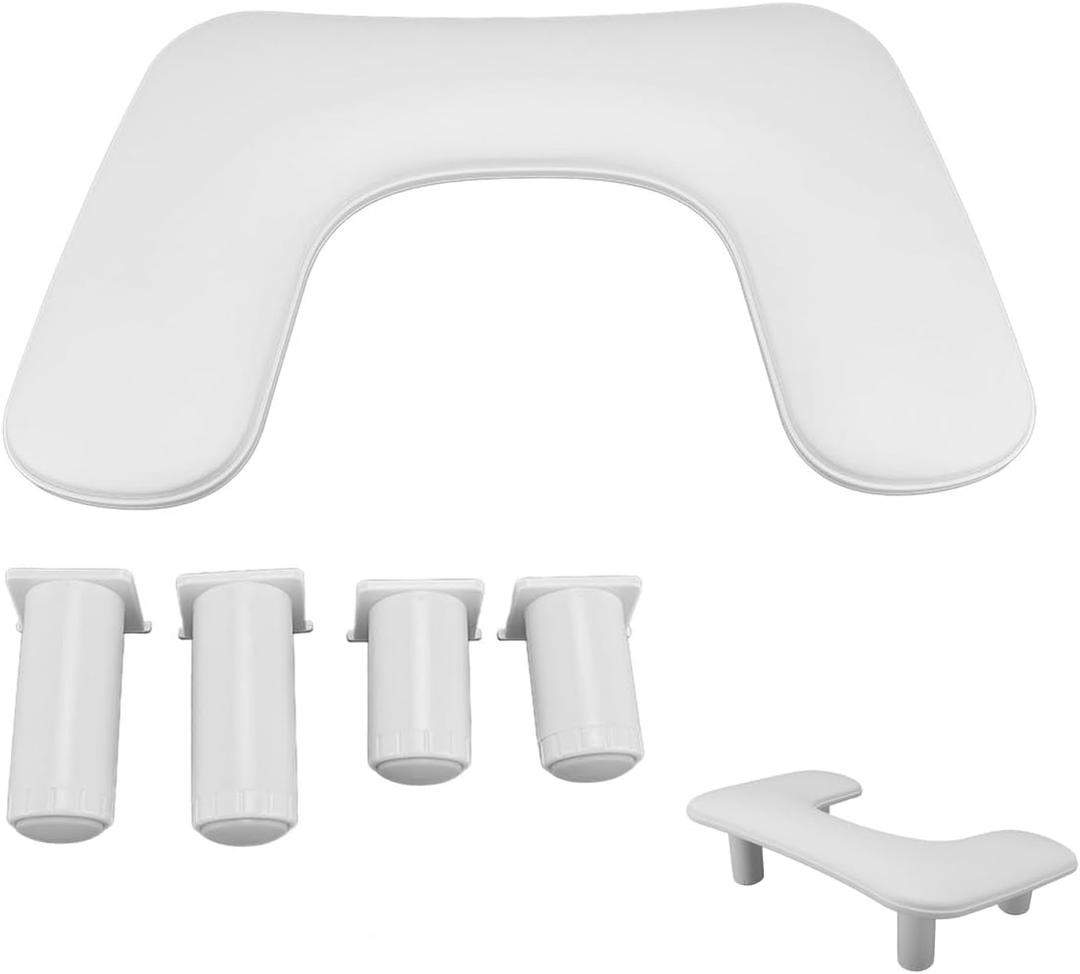 Nail Arm Rest Adjustable Height Hand Cushion U Shape Design Manicure Support Portable PU Leather for Travel Home Use