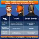 sticro Electric TMJ Heating Pad for Jaw Pain, Moist Heat for TMJ Relief with 3 Temp & 5 Timer Settings, Super Soft Heated Face Mask for Chin Cheek Jaw Clenching Relief