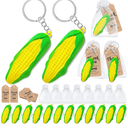 CiciBear 36 Pack Soft Corn Party Favor with 12 Corn Keychains, 12 Tags and 12 Gift Bags for Vegetables Themed Party, Corn Baby Shower, Kitchen Party, Summer Supplies, Stress Relieve Gift