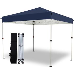 10×10FT Pop Up Canopy with One Push Setup,Heavy Duty Waterproof Folding Tent for Camping Parties Events Parties,Outdoor Canopy,Portable Sun Shelter,3 Adjustable Height