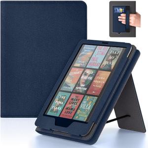 Lainergie Case with Hand Strap and Stand, Incompatible with Old Version, Durable Synthetic Leather Cover with Auto Sleep Wake, Dark Blue