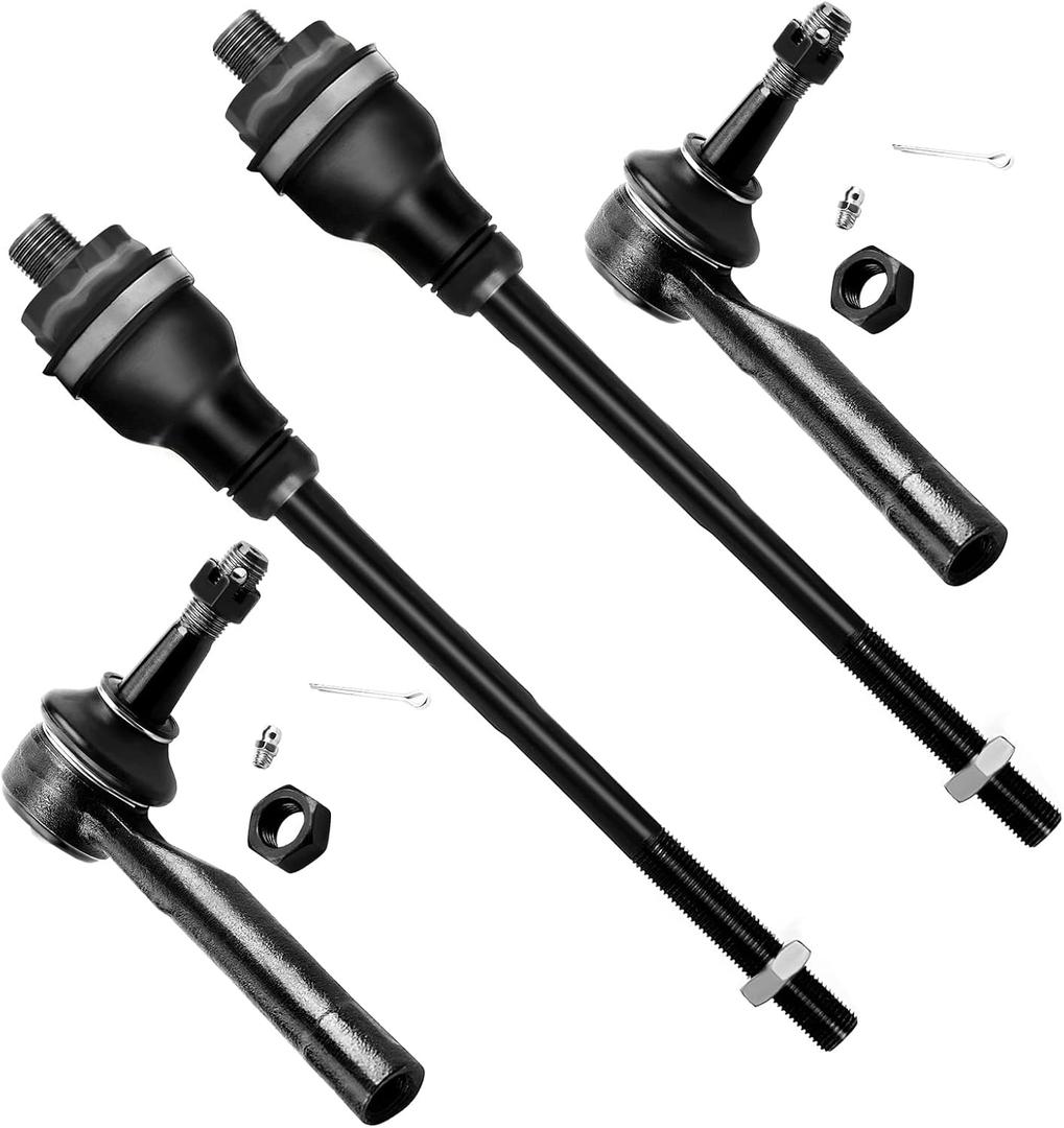 SCITOO 4pcs Front Suspension Kit Inner Outer Tie Rod End Fit 1999-2006 For Chevrolet Silverado 1500 For GMC Sierra 1500 2000-2006 For Chevy Tahoe