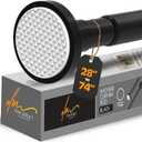 Black Shower Curtain Rod Spring Tension, Stainless Steel Tension Curtain Rods No Drilling Required, Rust Free Shower Rods for Bathroom, Non-Slip Shower Tension Rod, Adjustable Curtain Rod (28 - 74)