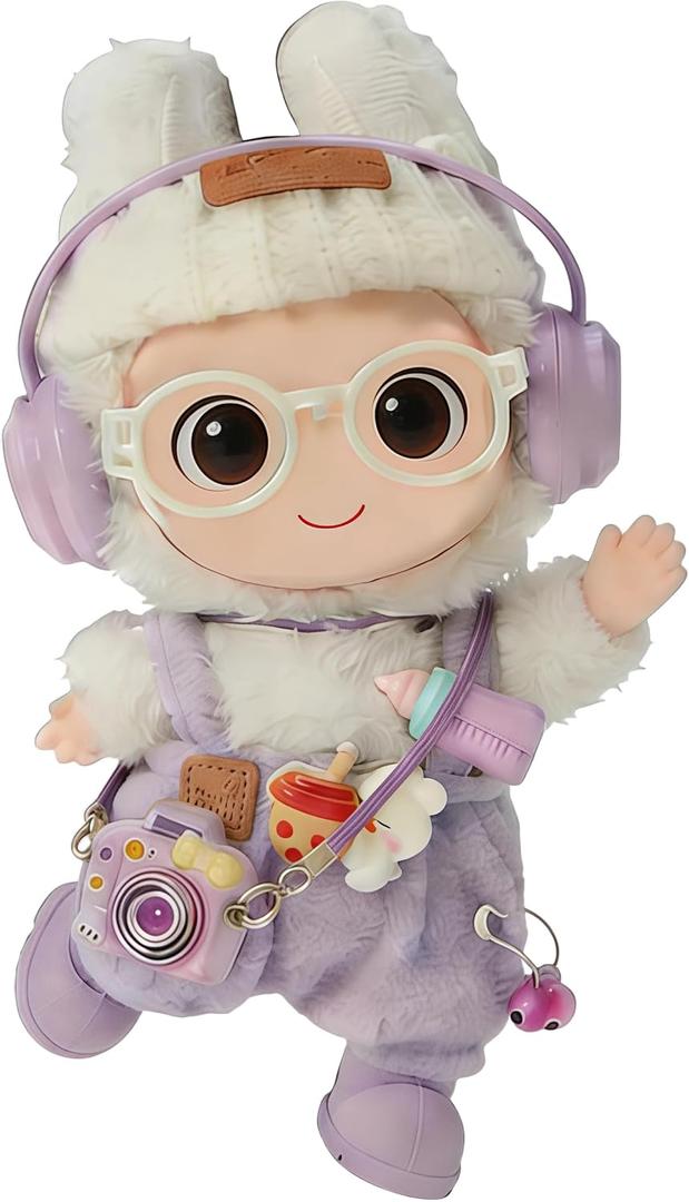 Clothes for LABUBU 17cm Doll (NO Doll) 8-Piece Set, Outfit for LABUBU, Premium Dolls Accessories for LABUBU (Purple)