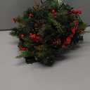 Glintoper Lighted Artificial Christmas Urn Filler, Pre-lit Xmas Pine Trees with Cones, Golden & Red Berries, Tripod Stake and 60 LED Lights, Outdoor Light Up Planter Filler Holiday Home Decor, 1 Pack