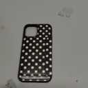 Uppuppy for iPhone 12/12 Pro Case with Wallet - Fits 4 Card Slots, Compatible with MagSafe for Women Aesthetic PU Leather Credit Card Holder Kickstand Phone Cover for Apple 12/12 Pro, Black Polka