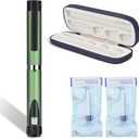 60 Unit Peptide Pen, Reusable V2 Injector Metal Pens with 2PCS 3ml Cartridges and Travel Case, Universal Compatibility, Daily Use (Green)