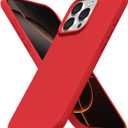 for iPhone 16 Pro Case Silicone Mag Safe, Compatible with Magsafe Ultra Slim Thin Magnetic Phone Case for Women Girls, Soft Rubber Gel Matte TPU Solid Color Minimalist Cover, Red