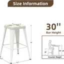 Bar Stools Set of 4, 30" Bar Height Bar Stools Backless, Upholstered Bar Stools with Metal Legs for Kitchen Island, Study Room, Cafe, White, 4PCS 30'' Bar Height Barstools