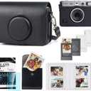 CAIYOULE Camera Case for Fujifilm Instax Mini EVO, Fuji Mini EVO Case Bag with Photo Pouch, Album, Frames, Screen Protector Accessories Kit - Vintage Black