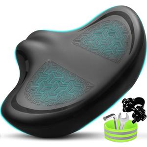 Noseless Bike Seat Cushion for Men & Women - Extra Padding & Comfort Wide Bicycle Seat, Oversized Comfortable Saddle for Peloton Bikes, Exercise Bikes, Electric Bikes, Cruiser Bikes (Upgraded Black)