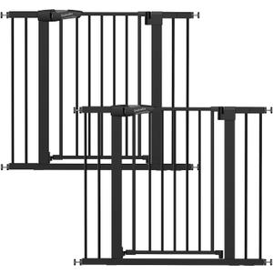 Babelio 26-40 in Baby Gate for Stairs No Drilling, Pressgurad, 2 Pack | Pressure/Wall Mount, Triple-Lock, Heavy Duty, Auto Close, Easy Install for Doorways/Kitchens/Hallway