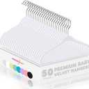 HOUSE DAY 11 Inch Velvet Baby Hangers 50 Pack White, Premium Kids Hangers for Children, Infant & Toddler Clothes, Durable Non Slip Small Baby Felt Hanger for Closet, Ideal for Everyday Use