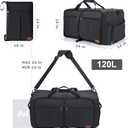 120L Foldable Collapsible Waterproof Travel Duffel Bag for Men and Women with Shoe Compartment